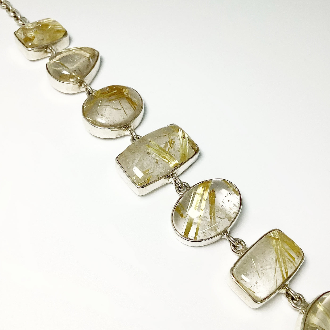 Rutilated Quartz Sterling Silver Bracelet