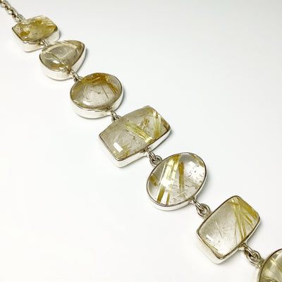 Rutilated Quartz Sterling Silver Bracelet