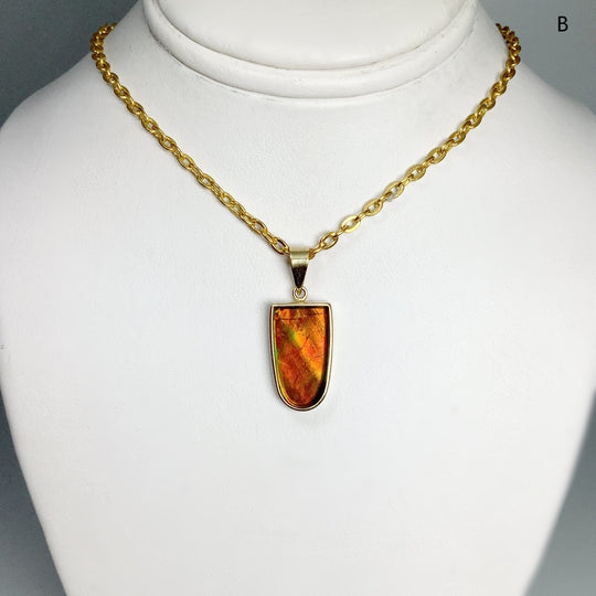 Alberta Ammolite 14K Gold Pendant - Rocks and Gems Canada