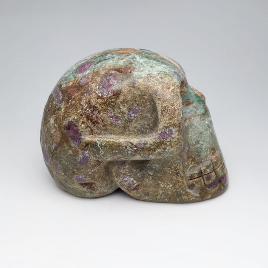 Carved Ruby Fuchsite Skull