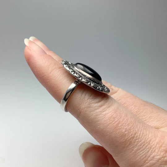 Black Onyx Bohemian Style Ring - Rocks and Gems Canada
