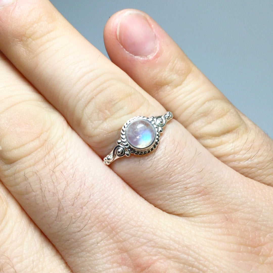 Rainbow Moonstone Ring - Rocks and Gems Canada