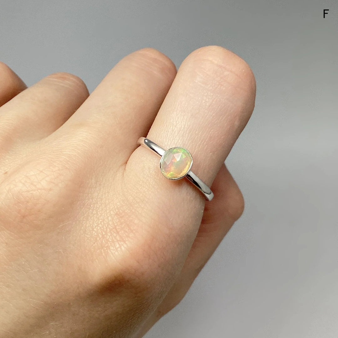 Faceted Ethiopian Fire Opal Ring - Rocks and Gems Canada