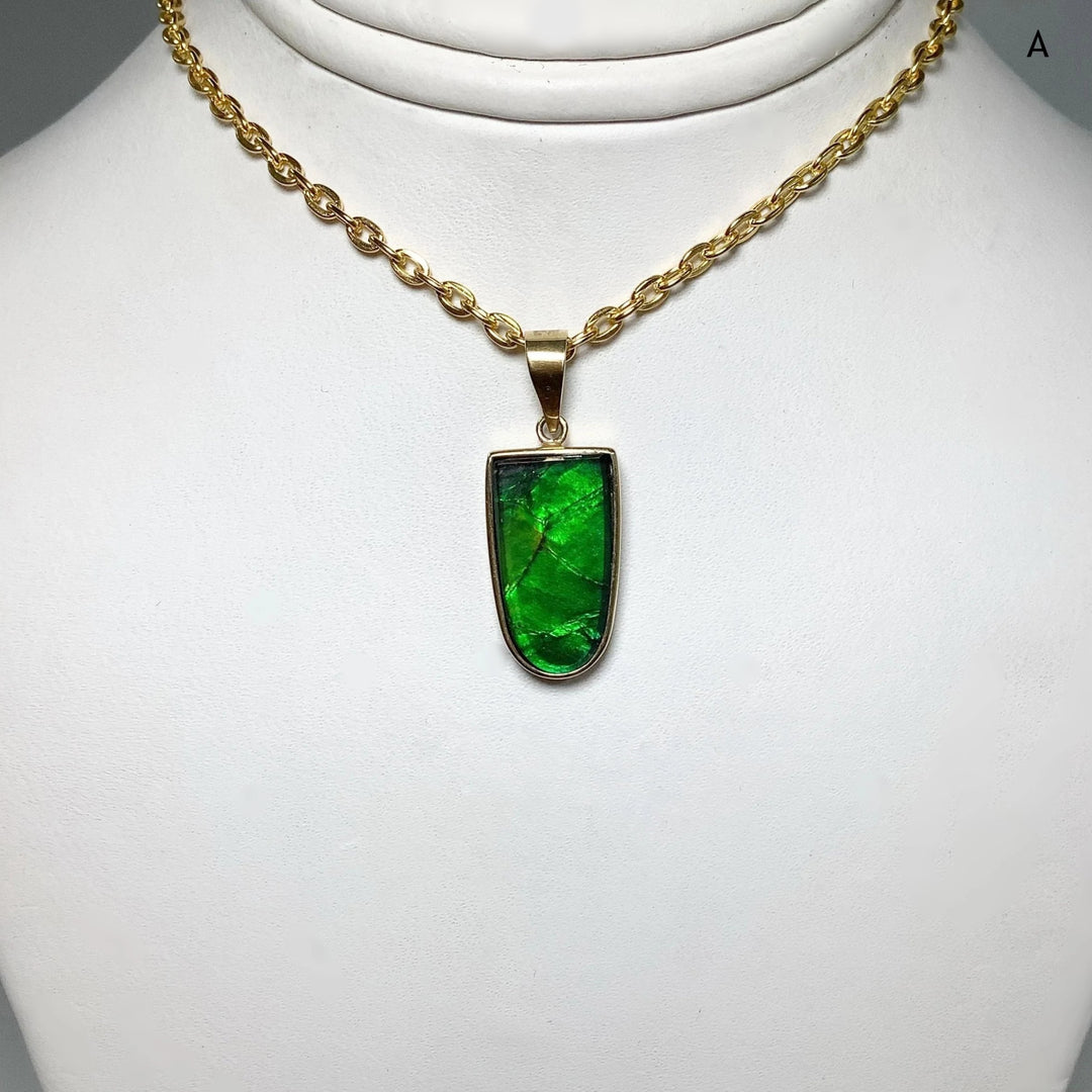 Alberta Ammolite 14K Gold Pendant - Rocks and Gems Canada