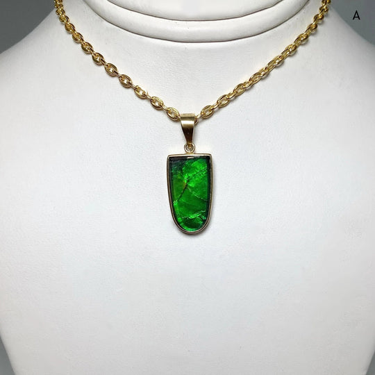 Alberta Ammolite 14K Gold Pendant - Rocks and Gems Canada