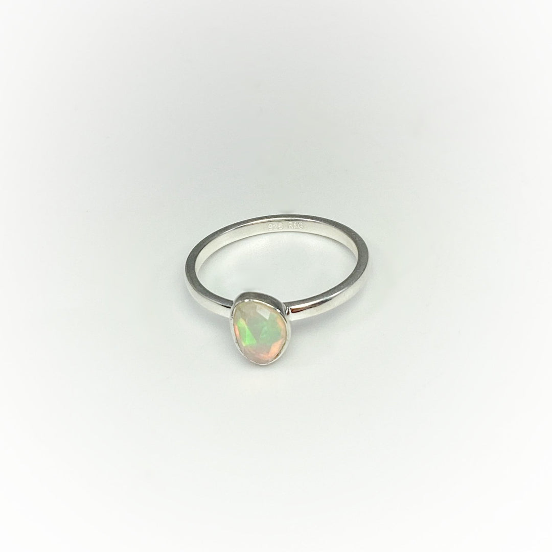 Faceted Ethiopian Fire Opal Ring - Rocks and Gems Canada