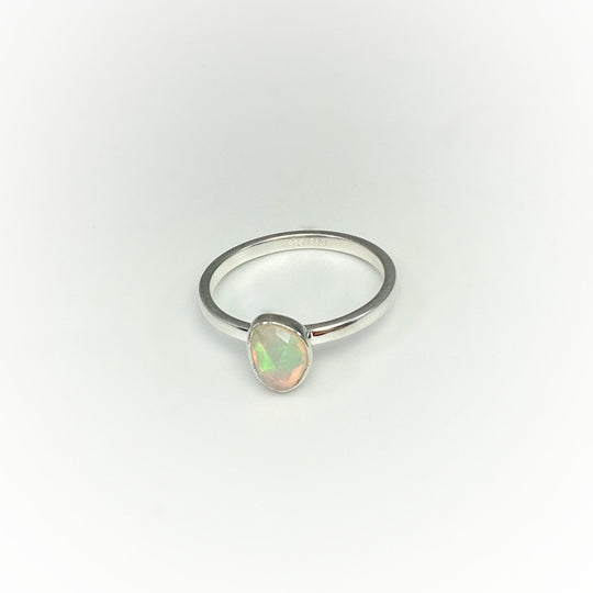Faceted Ethiopian Fire Opal Ring - Rocks and Gems Canada