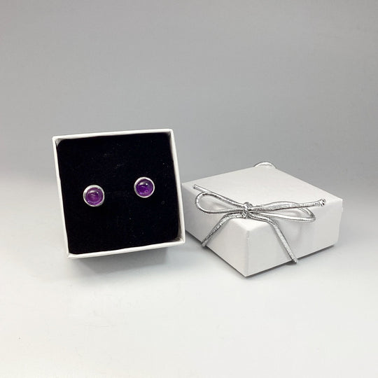 Amethyst Stud Earrings - Rocks and Gems Canada