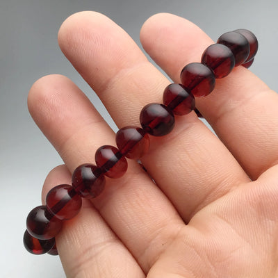 Cognac Amber Beaded Bracelet