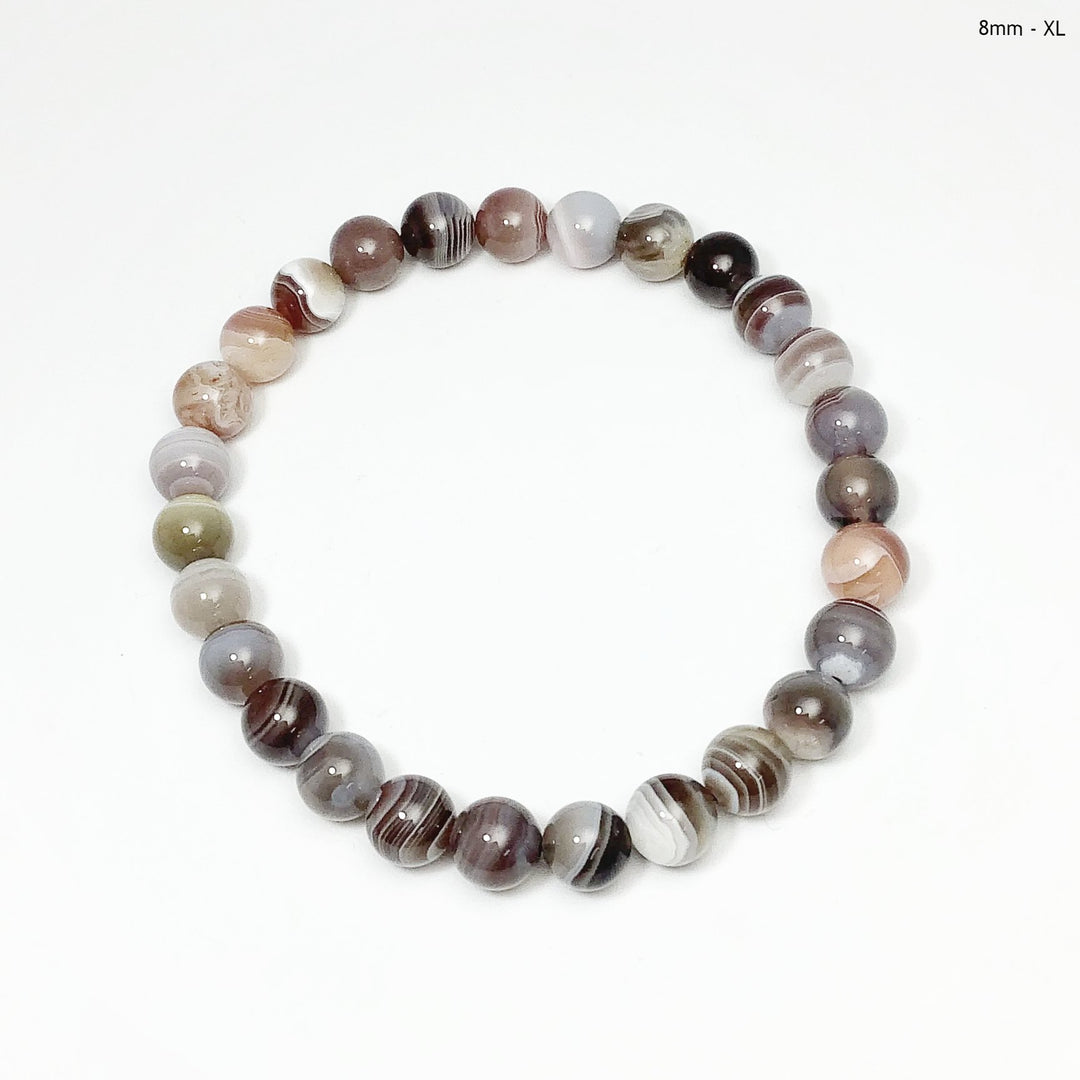 Botswana Agate Beaded Bracelet - Rocks and Gems Canada