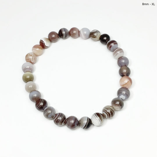 Botswana Agate Beaded Bracelet - Rocks and Gems Canada