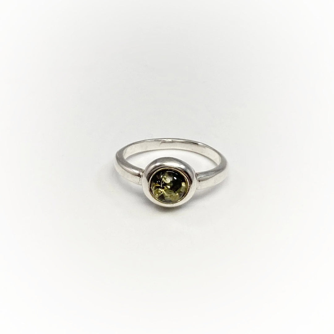 Green Amber Ring - Rocks and Gems Canada