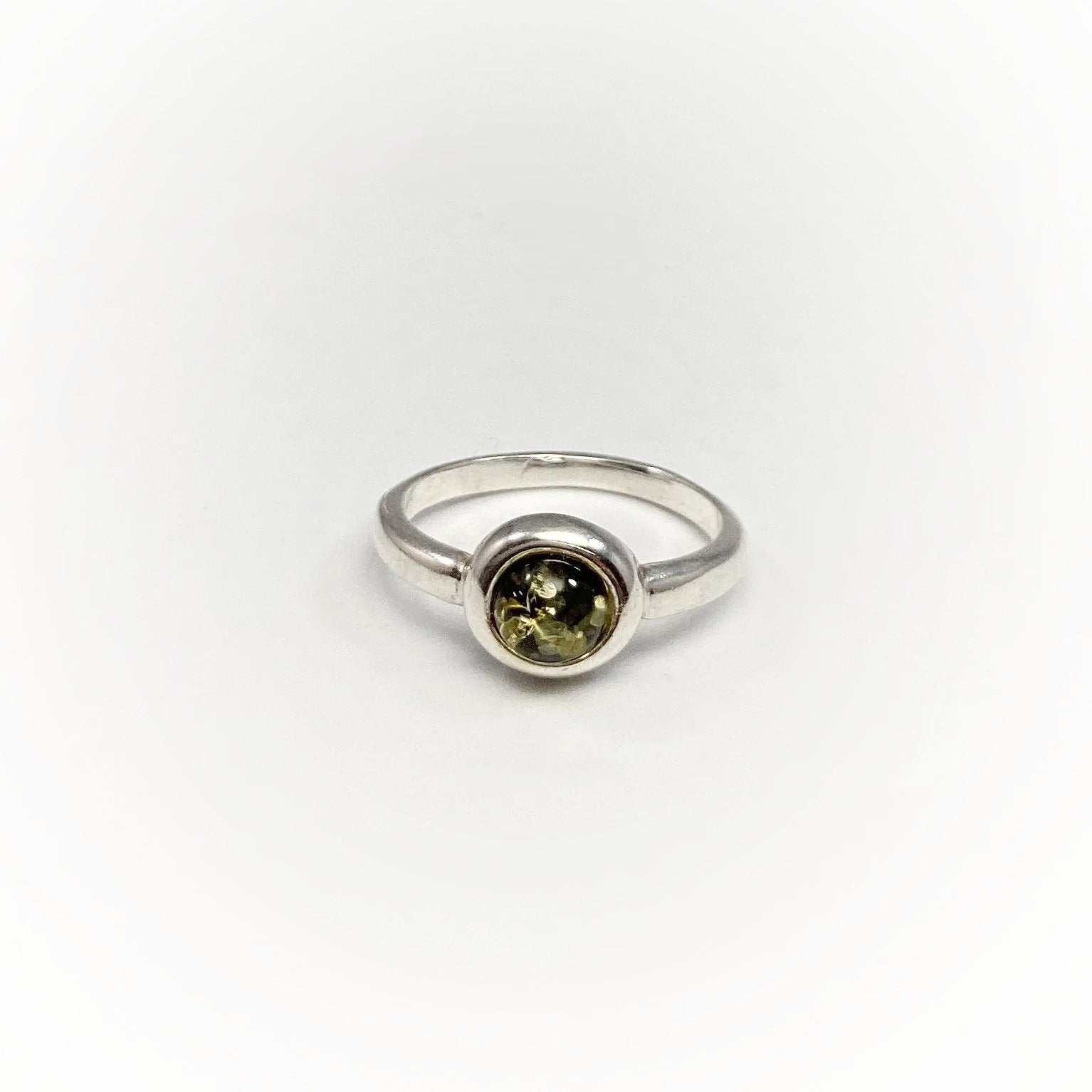 Green Amber Ring - Rocks and Gems Canada