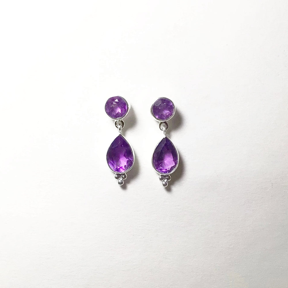 Amethyst Stud Earrings - Rocks and Gems Canada