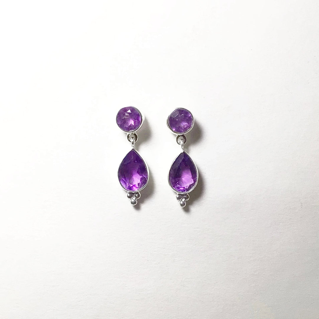 Amethyst Stud Earrings - Rocks and Gems Canada