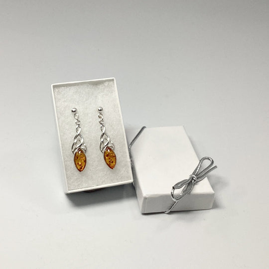 Cognac Amber Stud Earrings - Rocks and Gems Canada