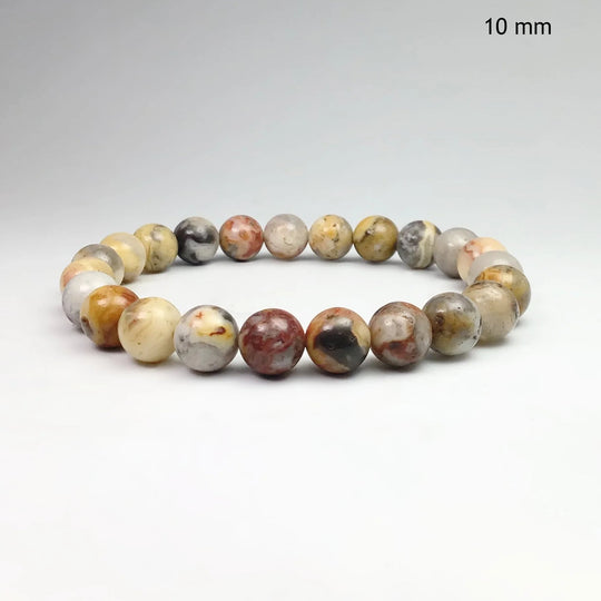 Natural Crazy Lace Agate Beaded Bracelet - Rocks and Gems Canada