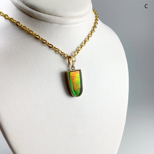 Alberta Ammolite 14K Gold Pendant - Rocks and Gems Canada