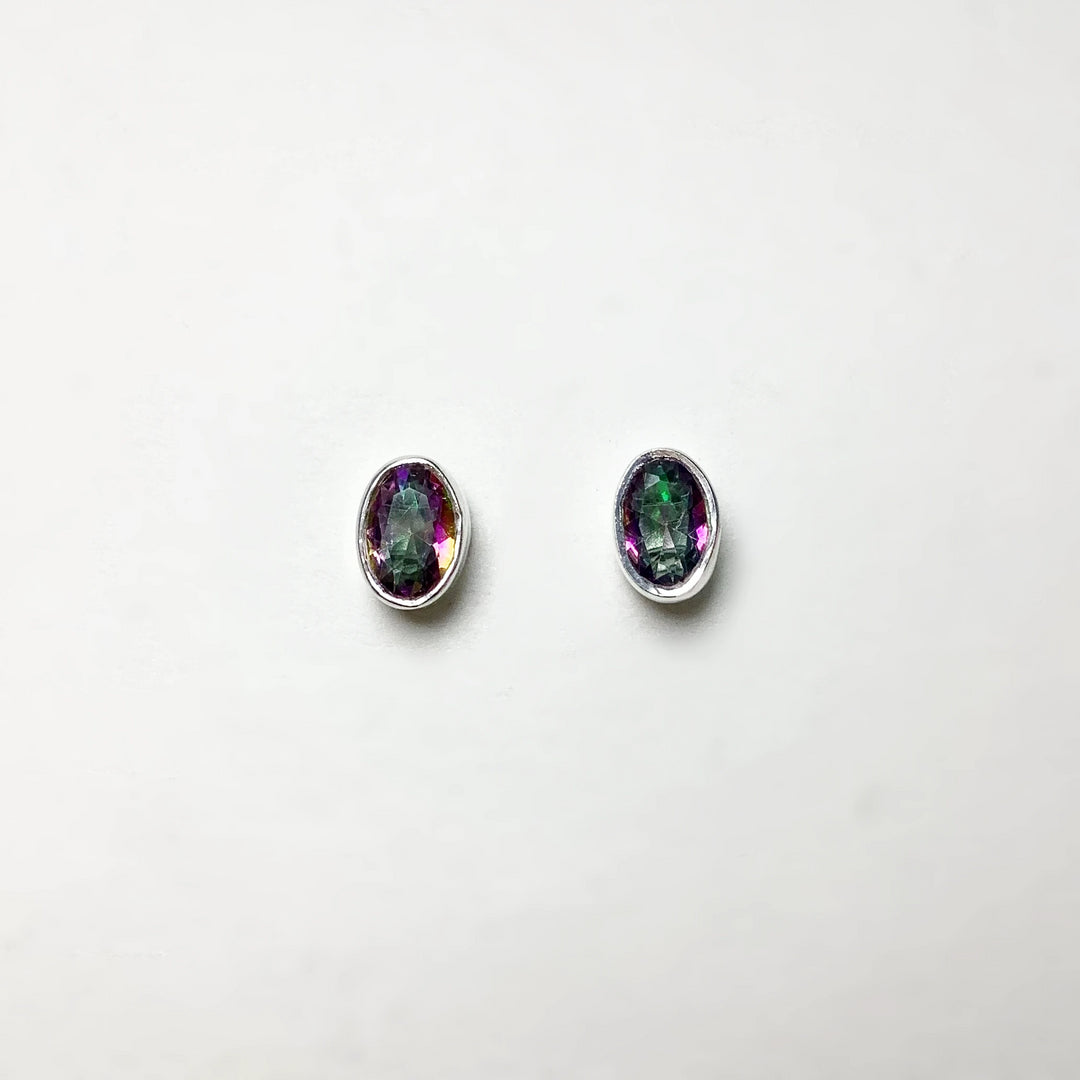 Mystic Topaz Stud Earrings - Rocks and Gems Canada