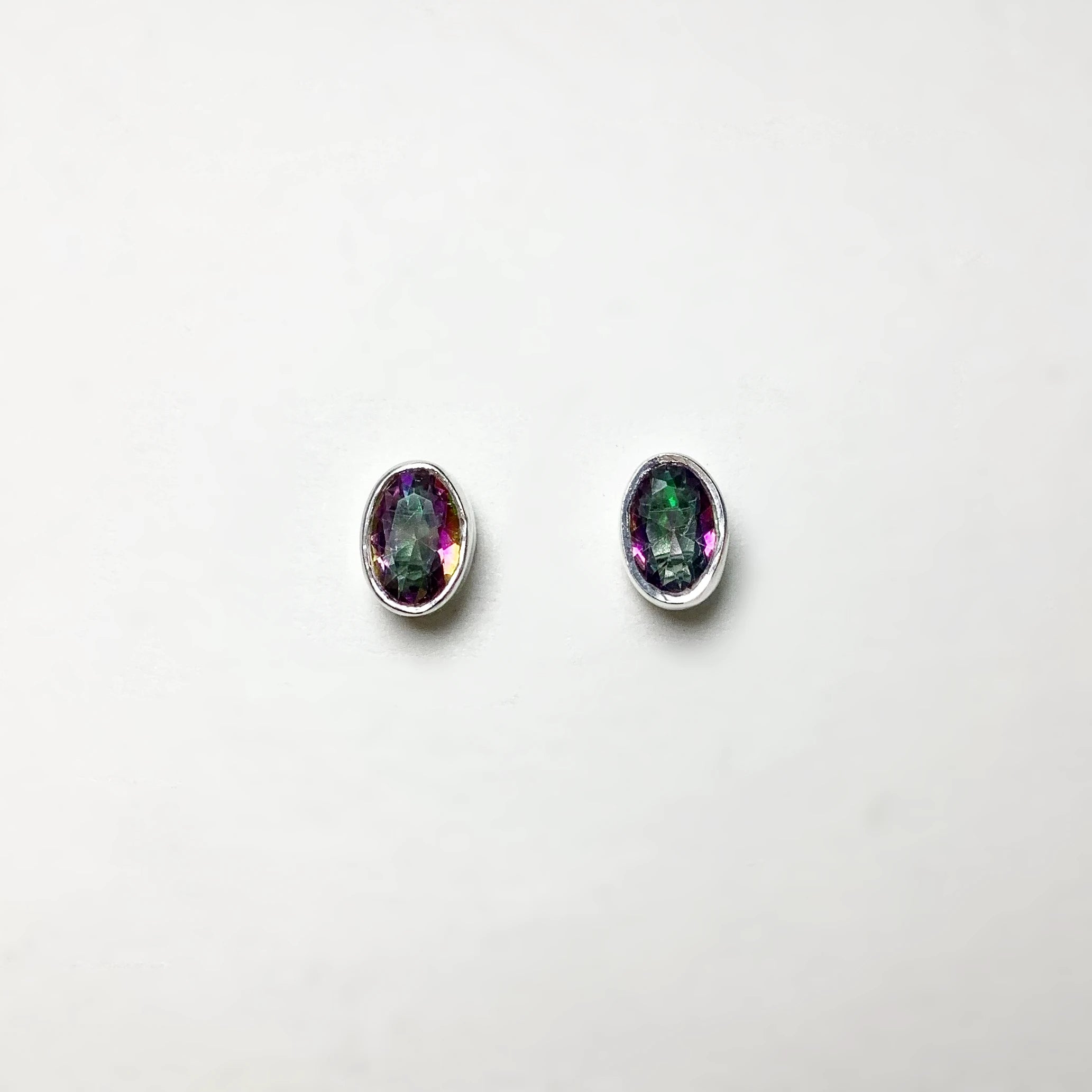 Mystic Topaz Stud Earrings - Rocks and Gems Canada