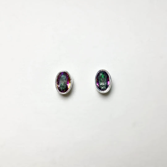 Mystic Topaz Stud Earrings - Rocks and Gems Canada
