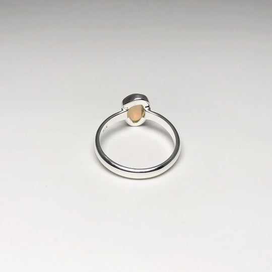 Freeform Faceted Ethiopian Fire Opal Ring - Rocks and Gems Canada