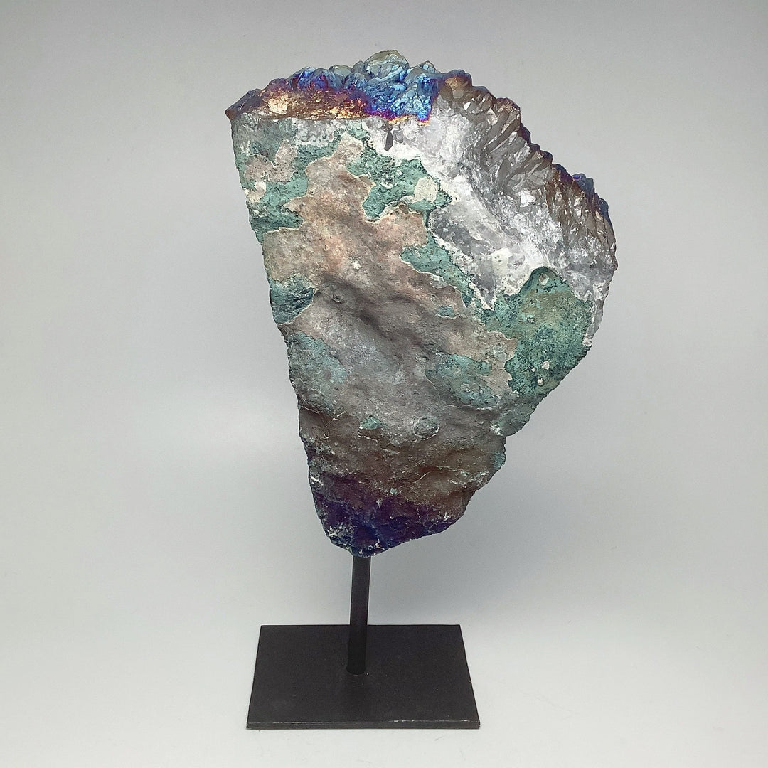 Rainbow Amethyst Druze Cluster On Stand - Rocks and Gems Canada