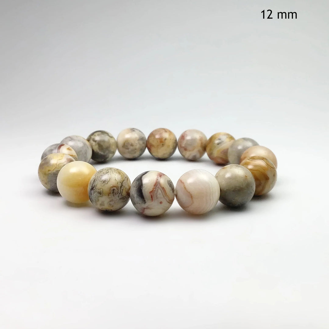 Natural Crazy Lace Agate Beaded Bracelet - Rocks and Gems Canada