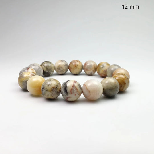 Natural Crazy Lace Agate Beaded Bracelet - Rocks and Gems Canada