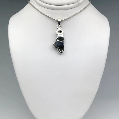 Moldavite and Pink Tourmaline Pendant