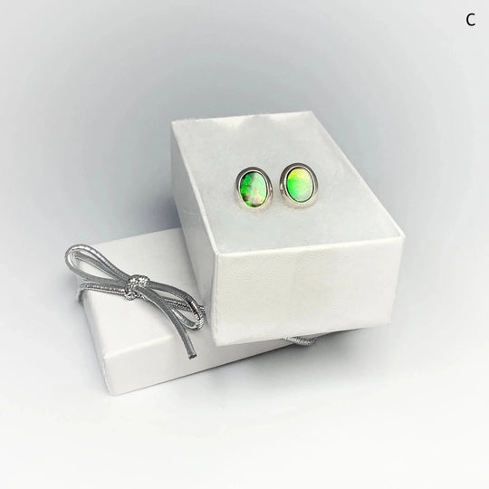 Alberta Ammolite Stud Earrings - Rocks and Gems Canada
