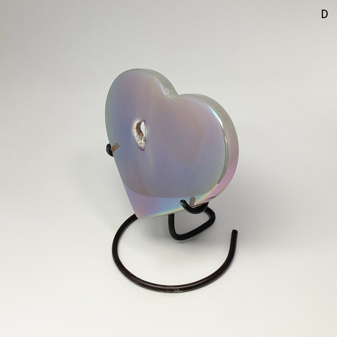 Rainbow Agate Heart on Stand - Rocks and Gems Canada