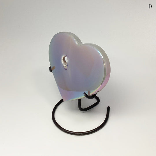 Rainbow Agate Heart on Stand - Rocks and Gems Canada