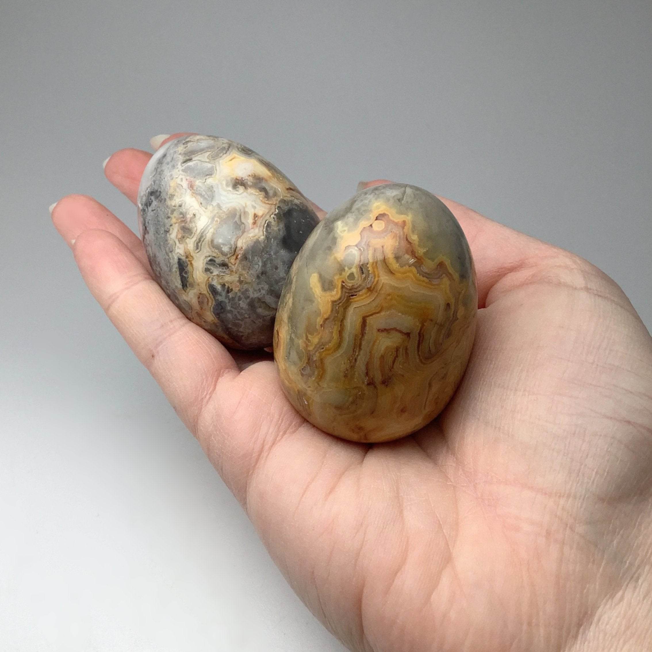STONE EDGE ストーン・エッジ IN DISGUISE Crazy Lace Agate Egg – Rocks and Gems Canada