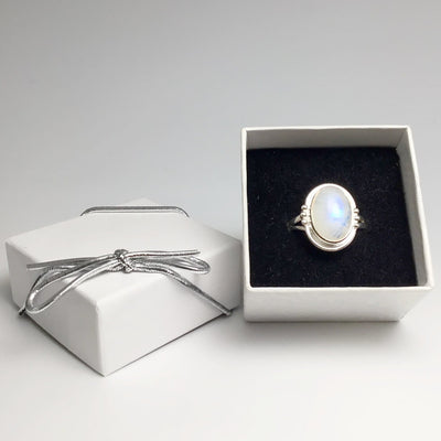 Rainbow Moonstone Ring