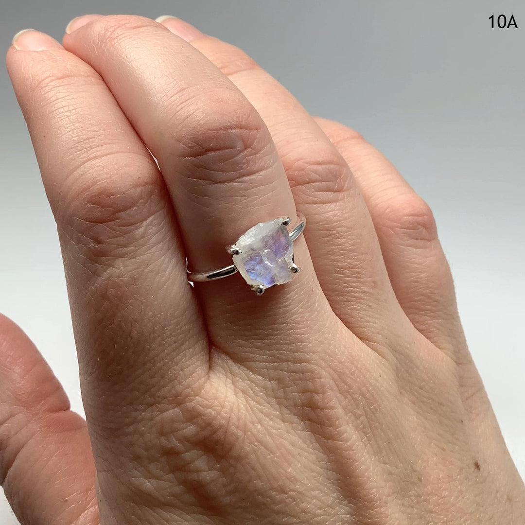 Raw Rainbow Moonstone Ring - Rocks and Gems Canada