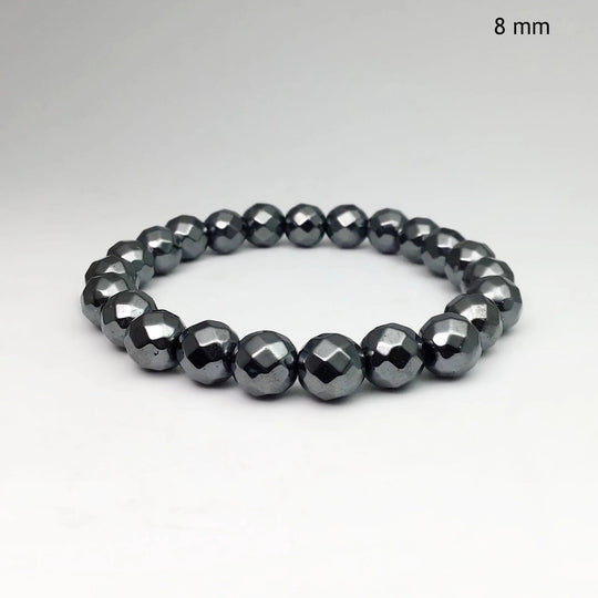 Hematite Faceted Beaded Bracelet - Rocks and Gems Canada