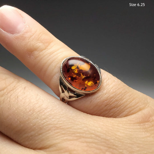 Cognac Amber Ring - Rocks and Gems Canada