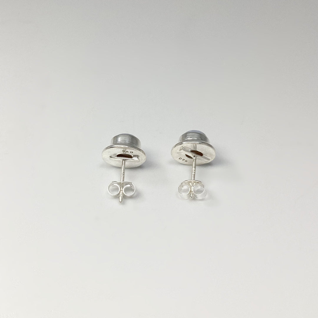 Blue Lace Agate Stud Earrings - Rocks and Gems Canada