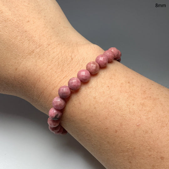 Pink Rhodonite Faceted Beaded Bracelet - Rocks and Gems Canada