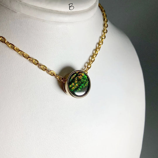 Alberta Ammolite 14K Gold Pendant - Rocks and Gems Canada
