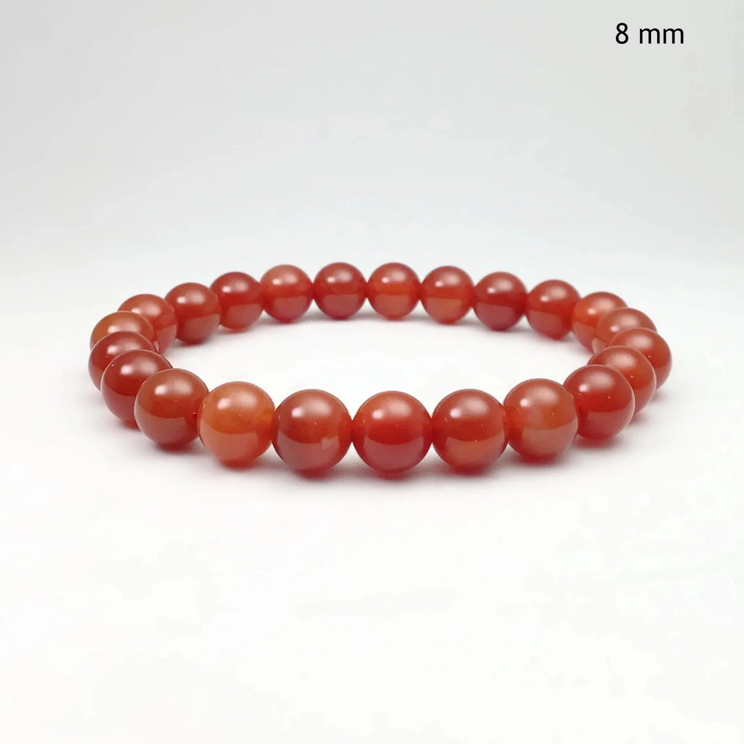 Carnelian Agate Beaded Bracelet - Rocks and Gems Canada