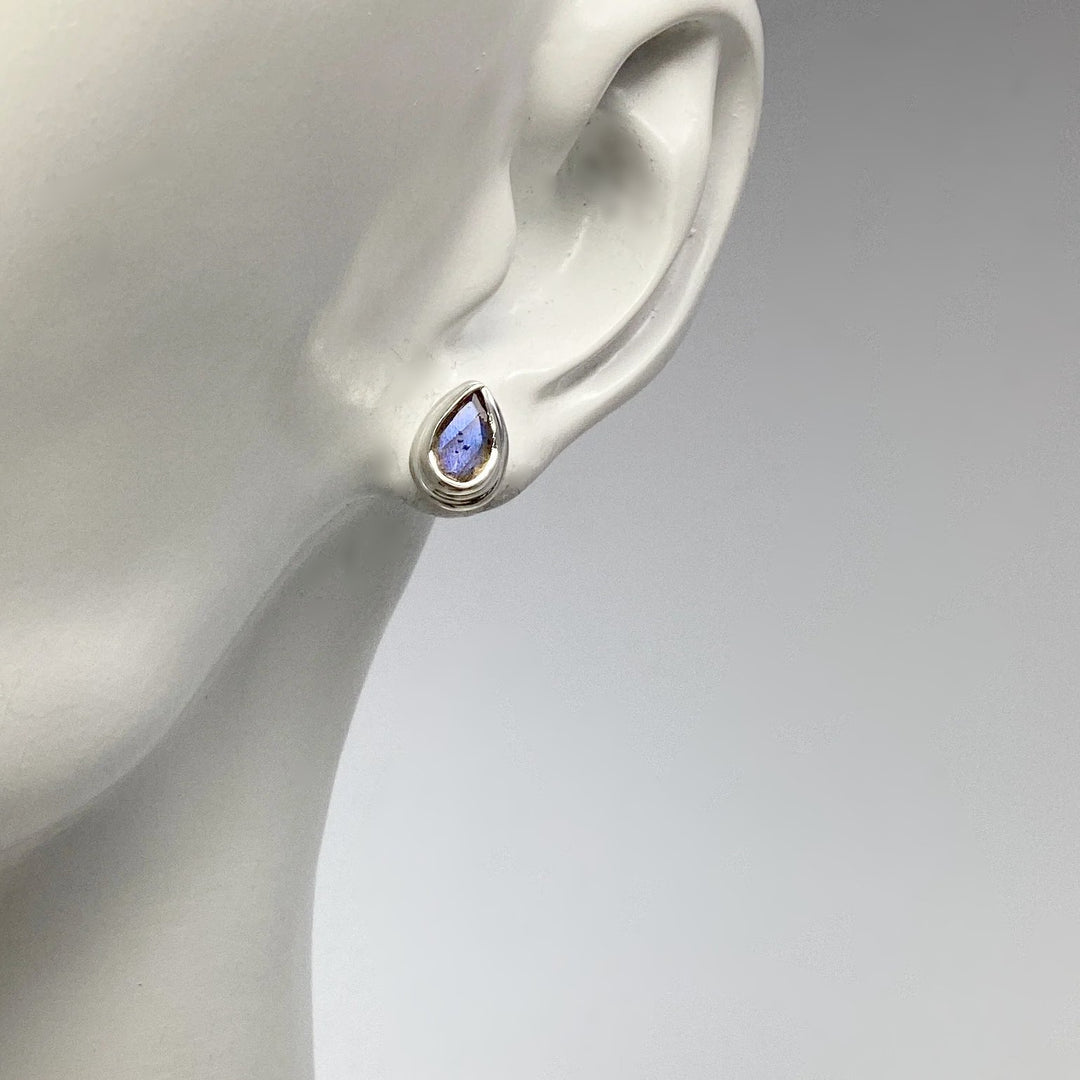Labradorite Stud Earrings - Rocks and Gems Canada