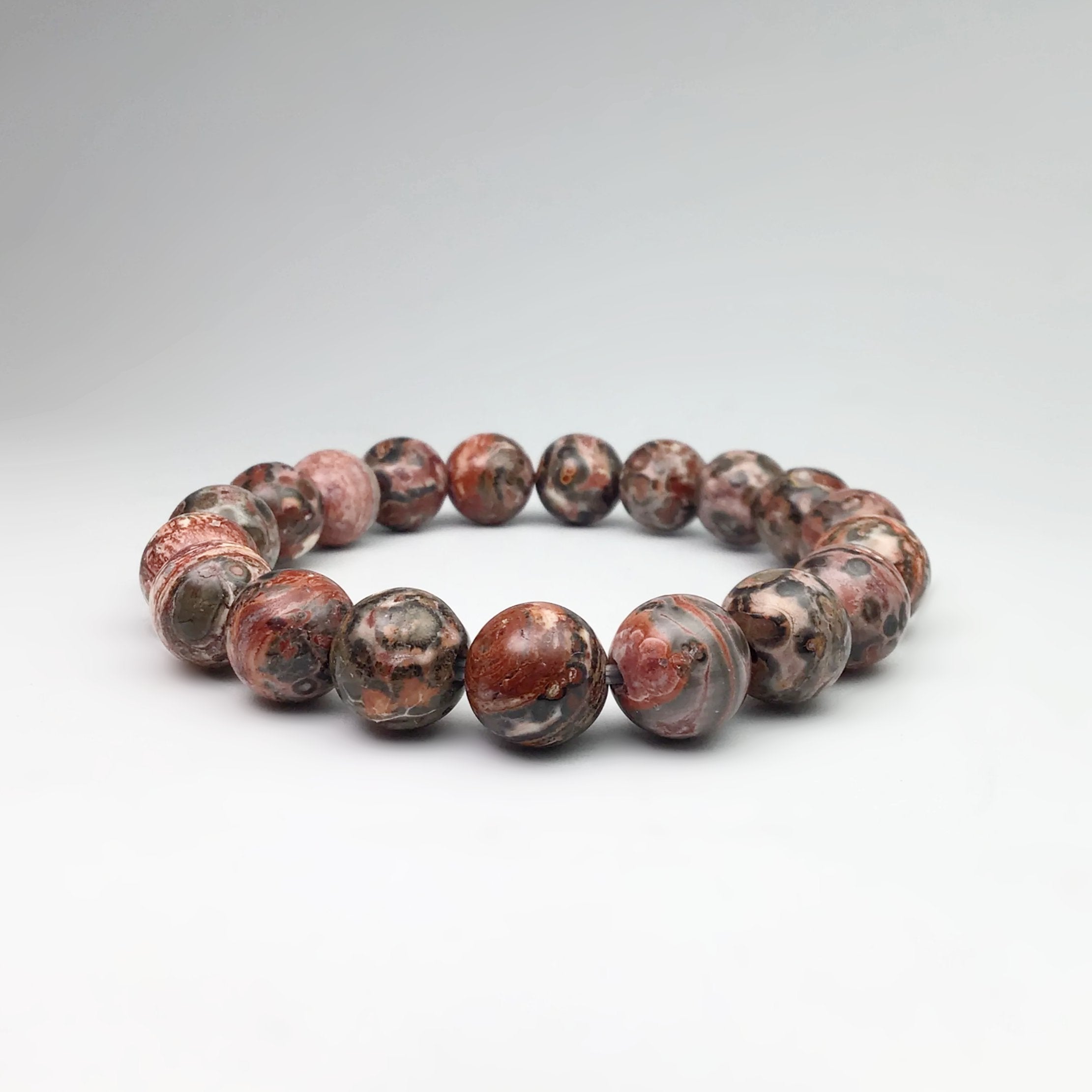 Leopard Skin Jasper Beaded Bracelet - Rocks and Gems Canada