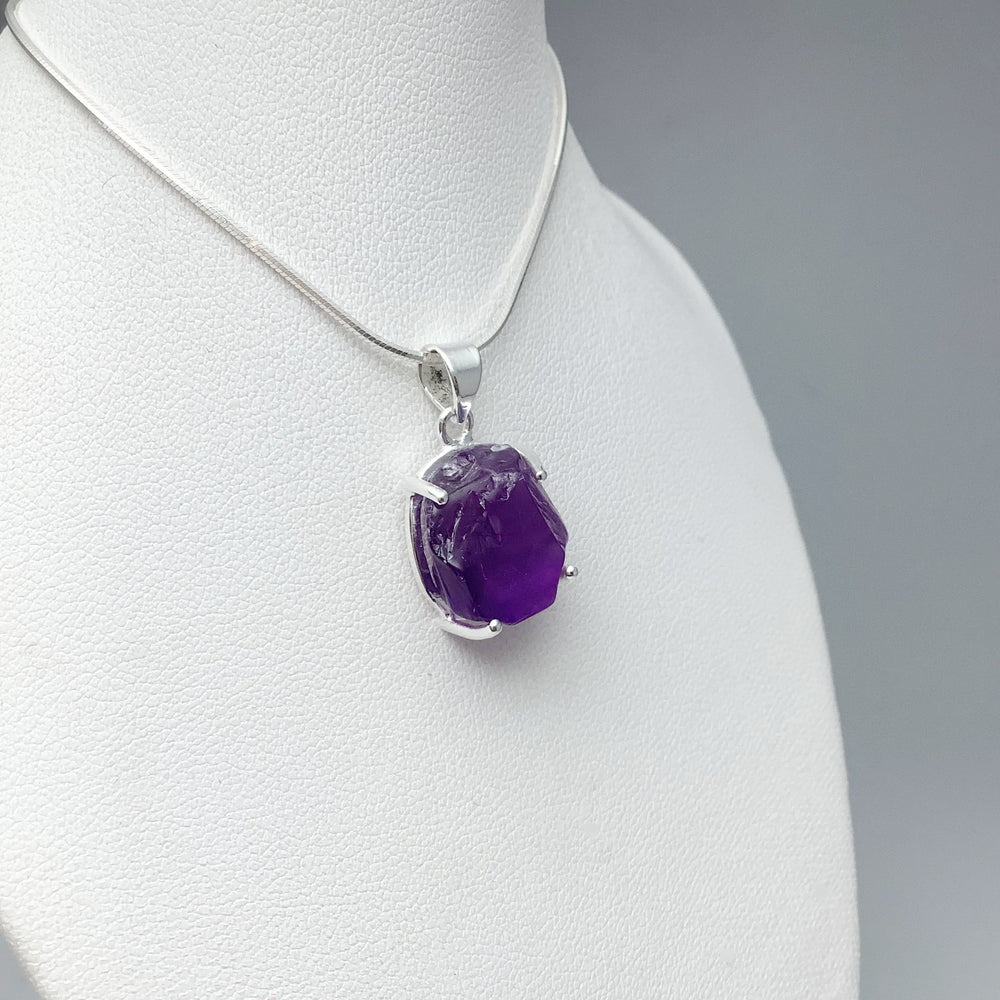 Raw Amethyst Pendant - Rocks and Gems Canada