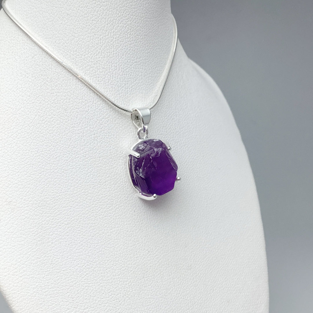 Raw Amethyst Pendant - Rocks and Gems Canada
