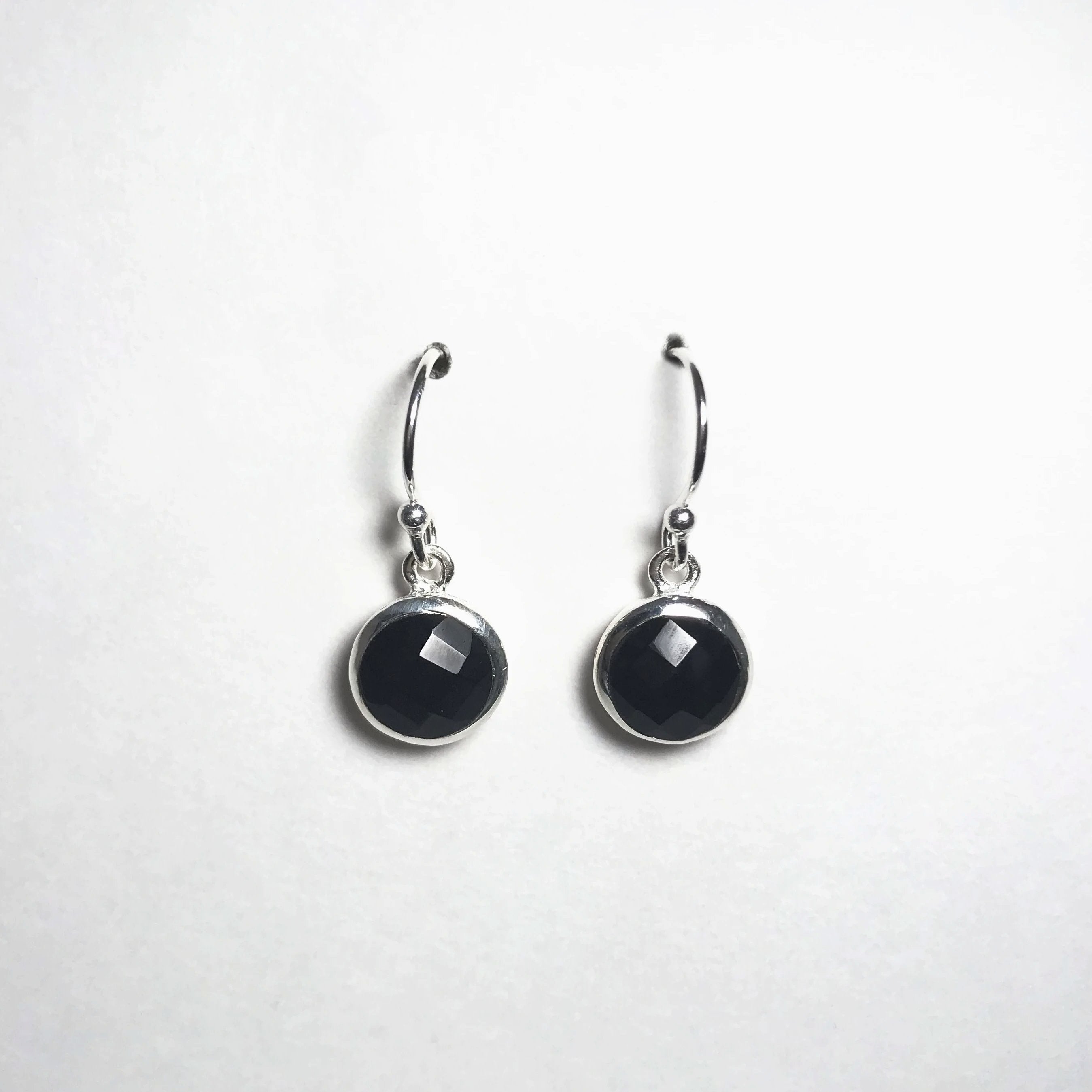 Faceted Black Onyx Dangle Earrings - Rocks and Gems Canada