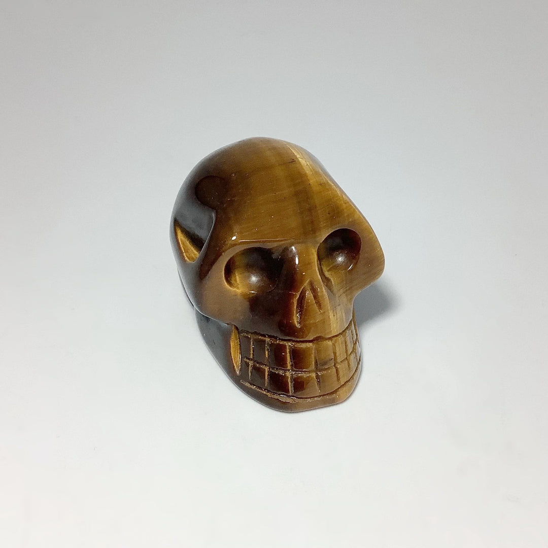 Carved Tiger Eye Skull - Rocks and Gems Canada