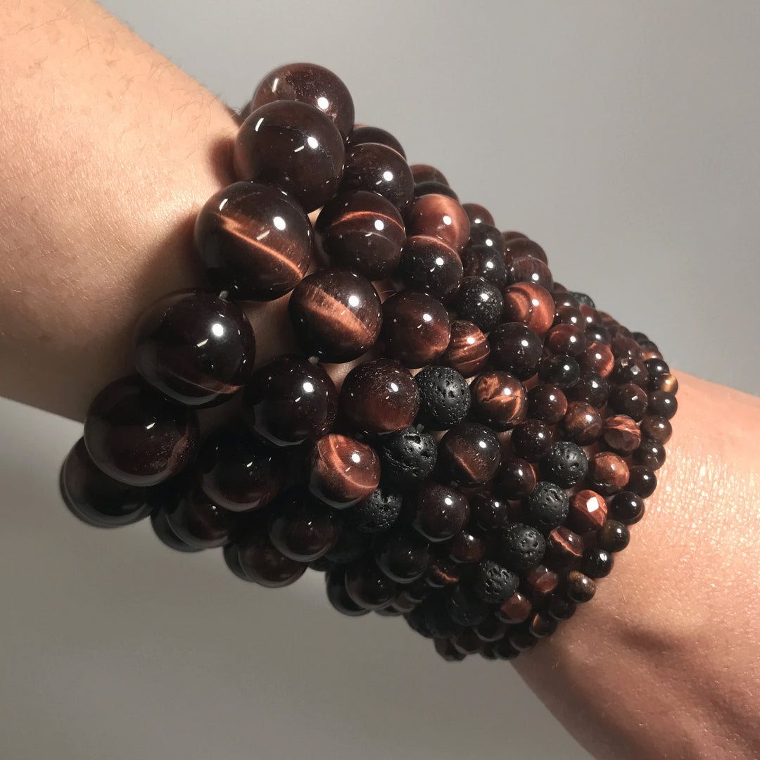 Red Tiger Eye Beaded Bracelet - Rocks and Gems Canada
