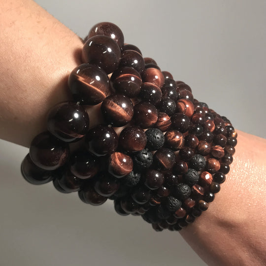 Red Tiger Eye Beaded Bracelet - Rocks and Gems Canada
